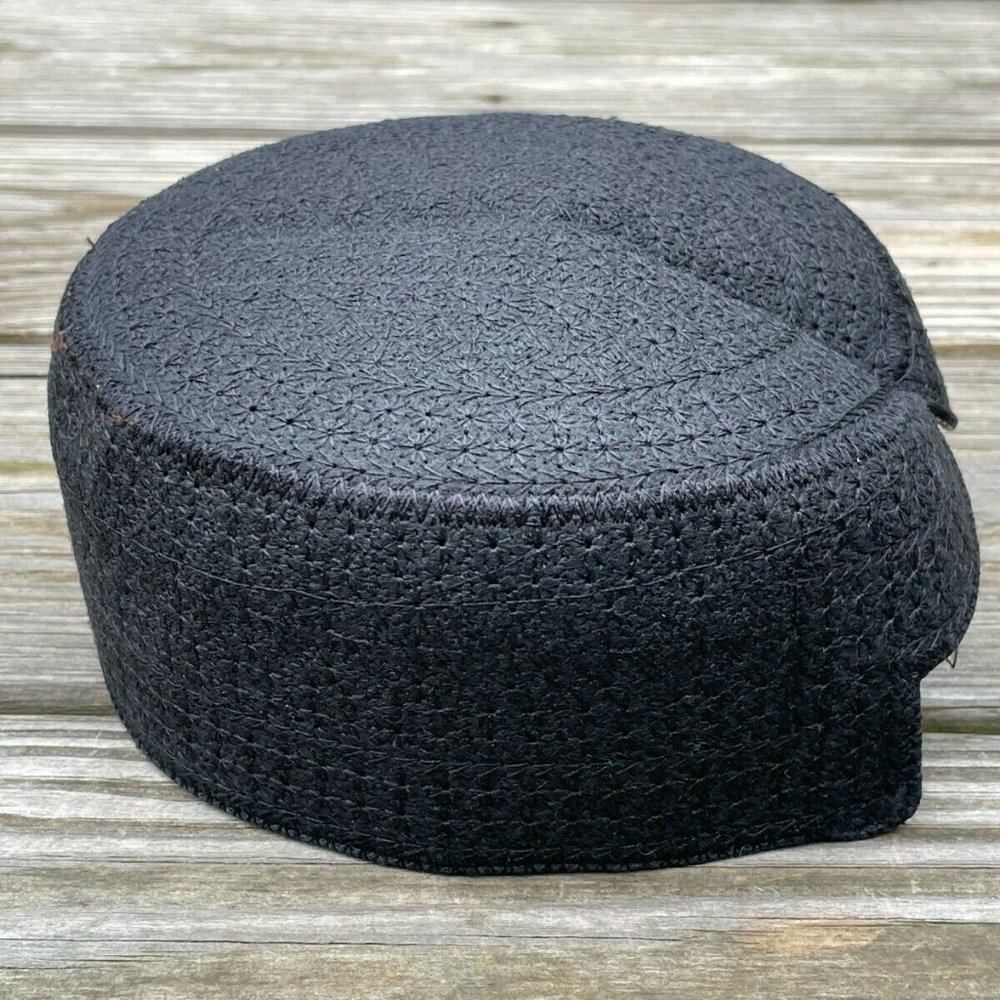 Sindhi Men Hat Round Front Cut Traditional Embroidery Black Cap Topi Hat New - Picture 4 of 11